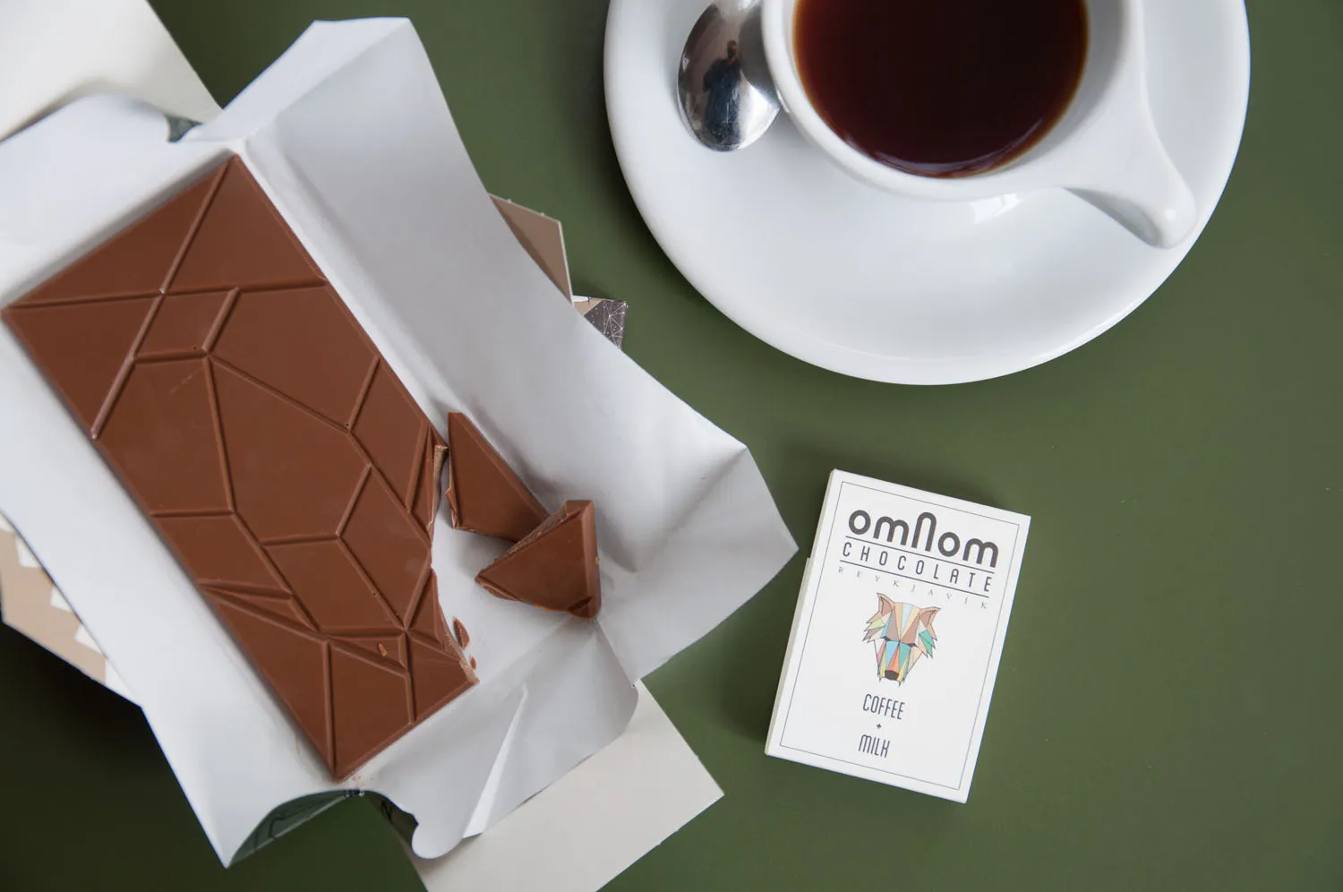 Kaffi + mjólk. OmNom súkkulaði